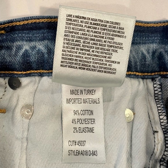 Agolde Sophie Jeans Womens 25 High Rise Slim Fit Cropped Raw Hem Style A018 843 - Picture 5 of 5